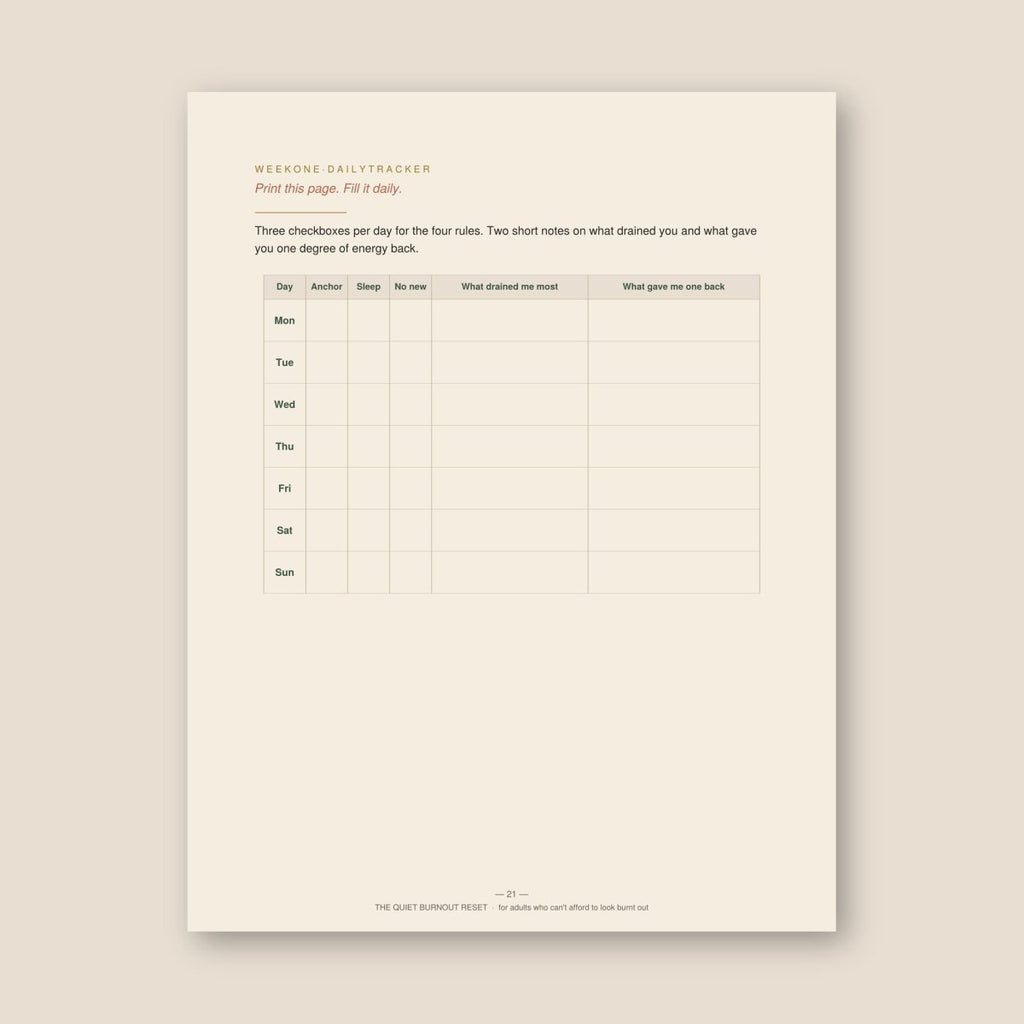 The Quiet Burnout Reset — A 30 - Day Recovery Plan for Adults Who Can't Take Time Off - ThrivingWired